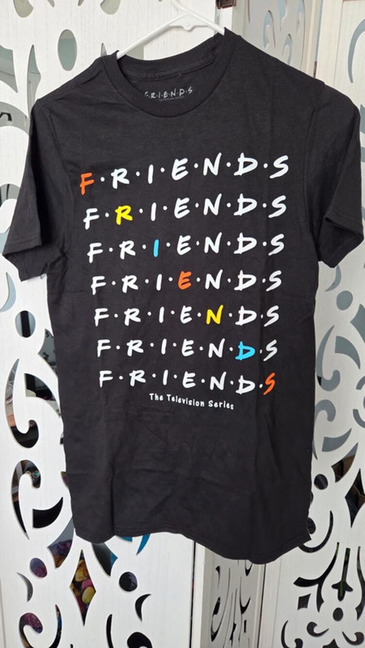 Friends TV Show Logo Graphic Tee Black Unisex Small NWOT Cotton Shirt
